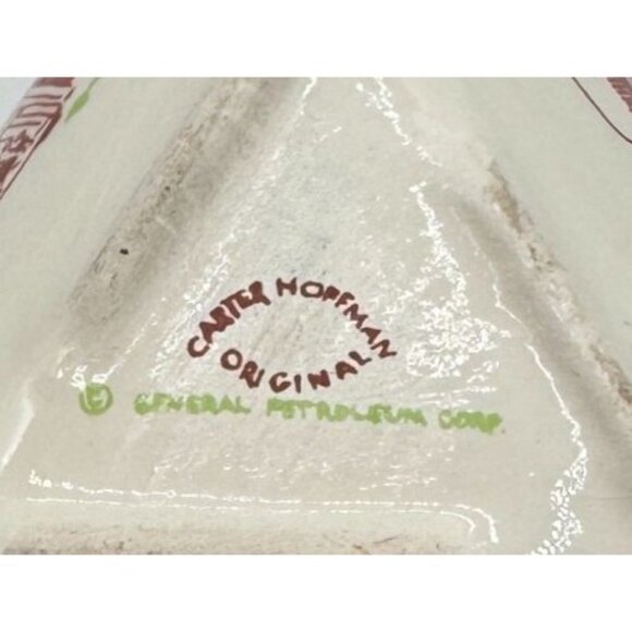 Vintage Carter Hoffman Farm Scene Triangular Ceramic Bowl - Picture 6 of 6